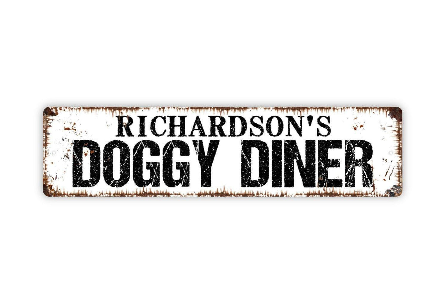 Personalized Doggy Diner Sign, Custom Metal Sign, Vinyl Sticker Or  Street Sign or Door Name Plate Plaque