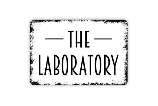 The Laboratory Sign - Metal Sign, Farmhouse Contemporary Modern Wall Metal Sign