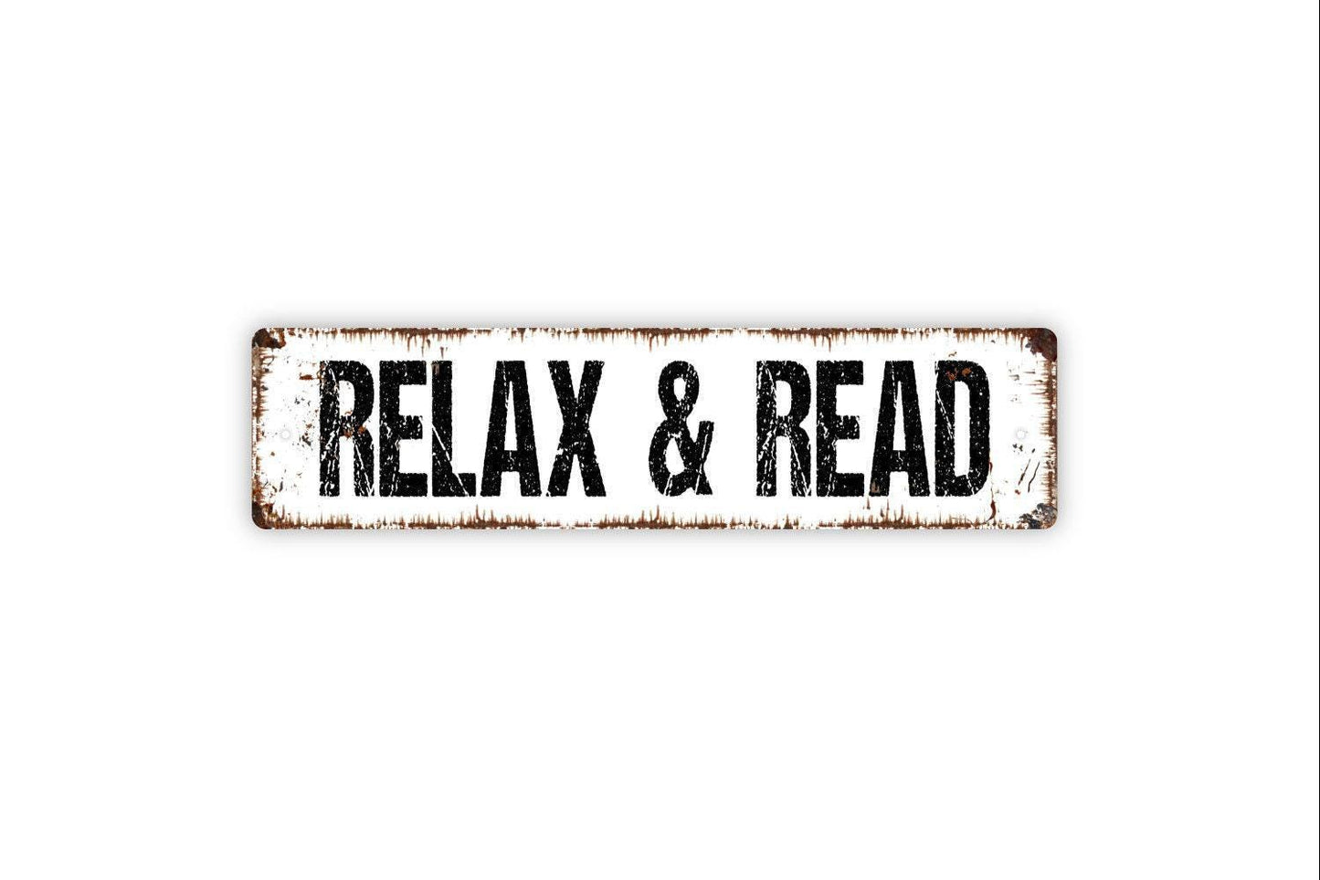 Relax And Read Sign | Reading Nook Library Wall Decor | Metal Sign or Vinyl Sticker for Bedroom Classroom Office Study