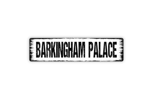Barkingham Palace Sign - Funny Dog House Doggy Pup Puppy Vinyl Sticker Or  Metal Street Sign or Door Name Plate Plaque