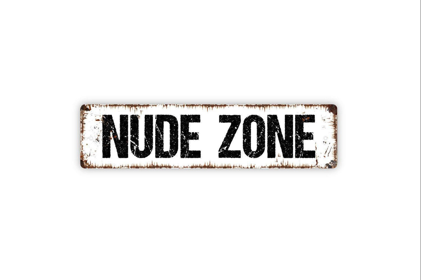 Nude Zone Sign - Bathroom Restroom Funny Shower Tub Vinyl Sticker Or  Street Metal Sign