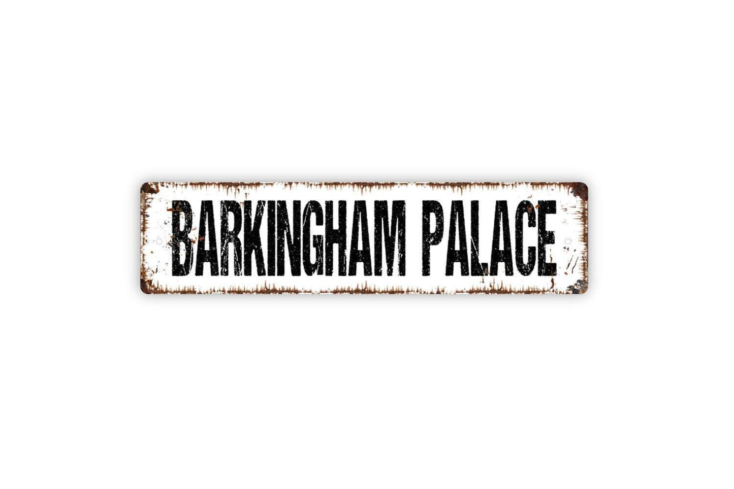 Barkingham Palace Sign - Funny Dog House Doggy Pup Puppy Vinyl Sticker Or  Metal Street Sign or Door Name Plate Plaque