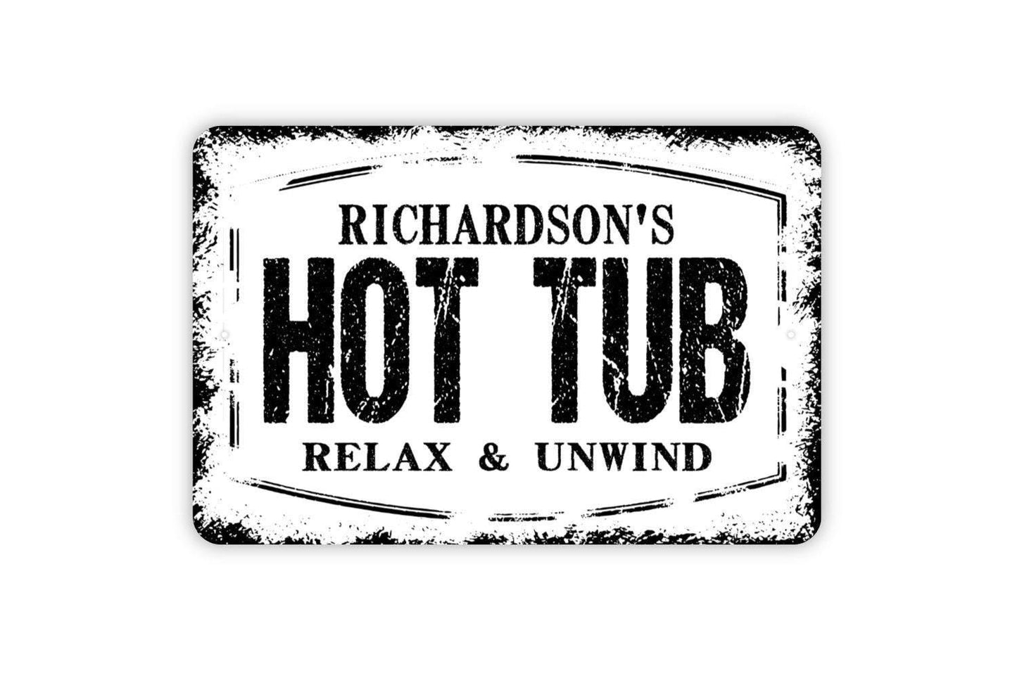 Personalized Hot Tub Sign - Custom Spa Metal Wall Art Indoor Or Outdoor