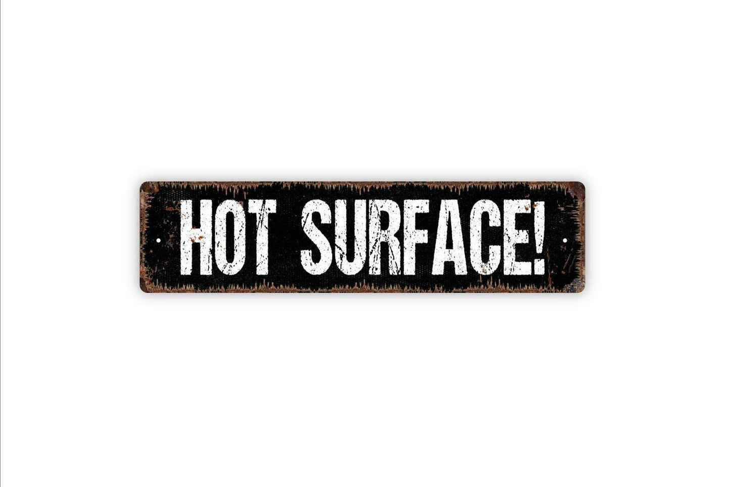 Hot Surface Sign Metal or Vinyl Sticker | Safety Warning Sign | Kitchen or Lab Caution Decor | Workplace Safety Sticker | Industrial Sign