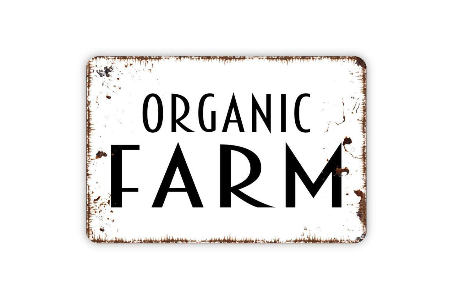 Organic Farm Sign Metal or Vinyl Sticker | Rustic Farmhouse Wall Art | Farmers Market Sign | Barn Wall Decor | Country Farm Fresh Produce