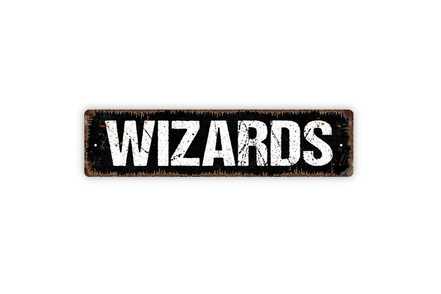 Wizards Sign - Vinyl Sticker Or  Metal Street Sign or Door Name Plate Plaque
