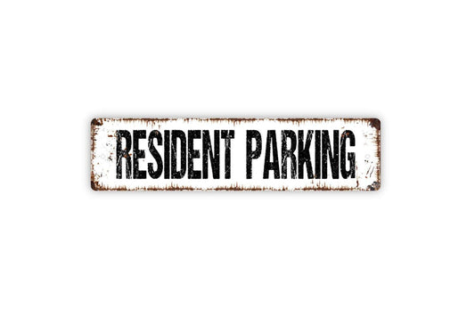 Resident Parking Sign | Private Property or Apartment Complex Wall Sign | Reserved Parking Metal Sign or Vinyl Sticker Outdoor Notice