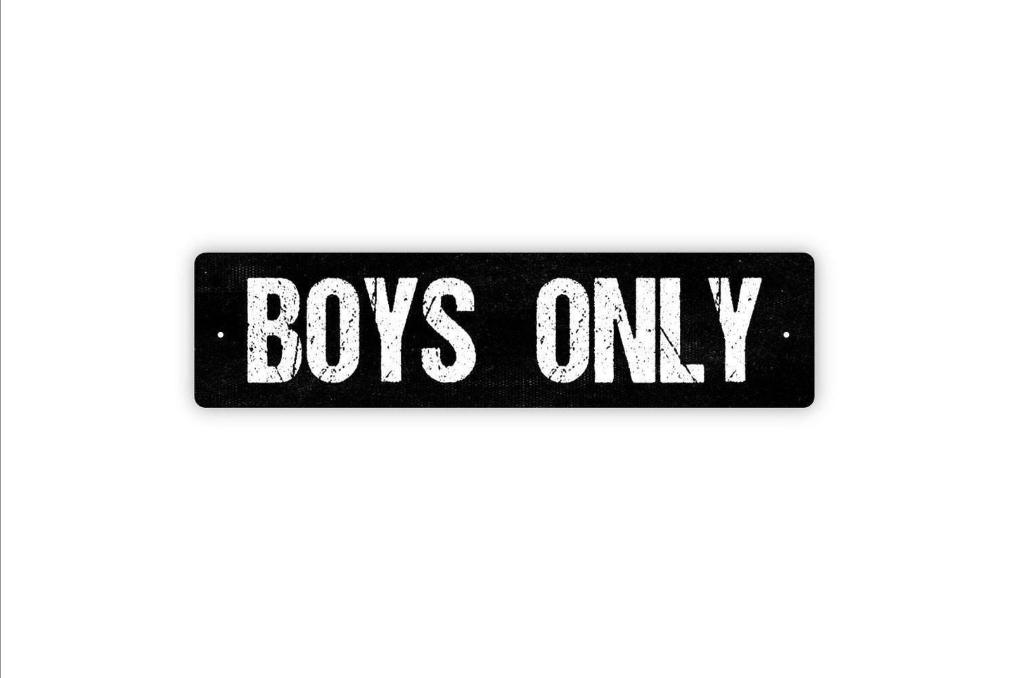 Boys Only Sign | Kids Bedroom Metal Sign or Vinyl Sticker | Playroom, Clubhouse, or Door Decor | Gift for Boys Room or Birthday