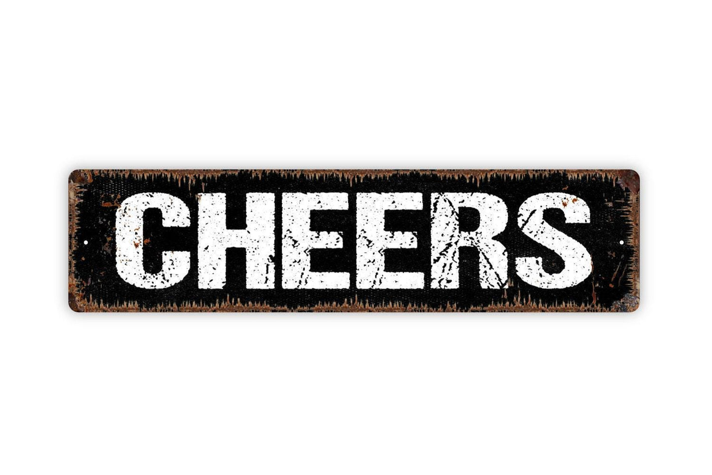Cheers Sign - Vinyl Sticker Or  Metal Street Sign or Door Name Plate Plaque