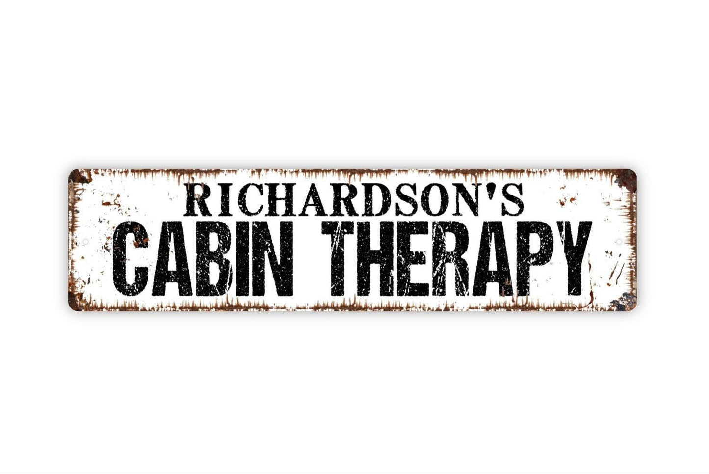 Personalized Cabin Therapy Sign, Custom Metal Sign, Vinyl Sticker Or  Street Sign or Door Name Plate Plaque