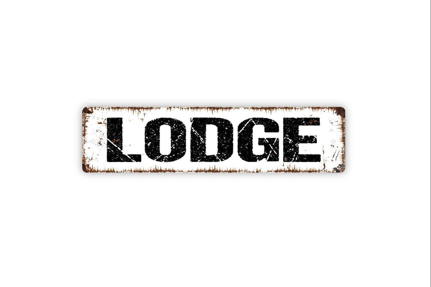 Lodge Metal Sign - Ski Resort Mountain Cabin Vinyl Sticker Or  Street Metal Sign or Door Name Plate Plaque