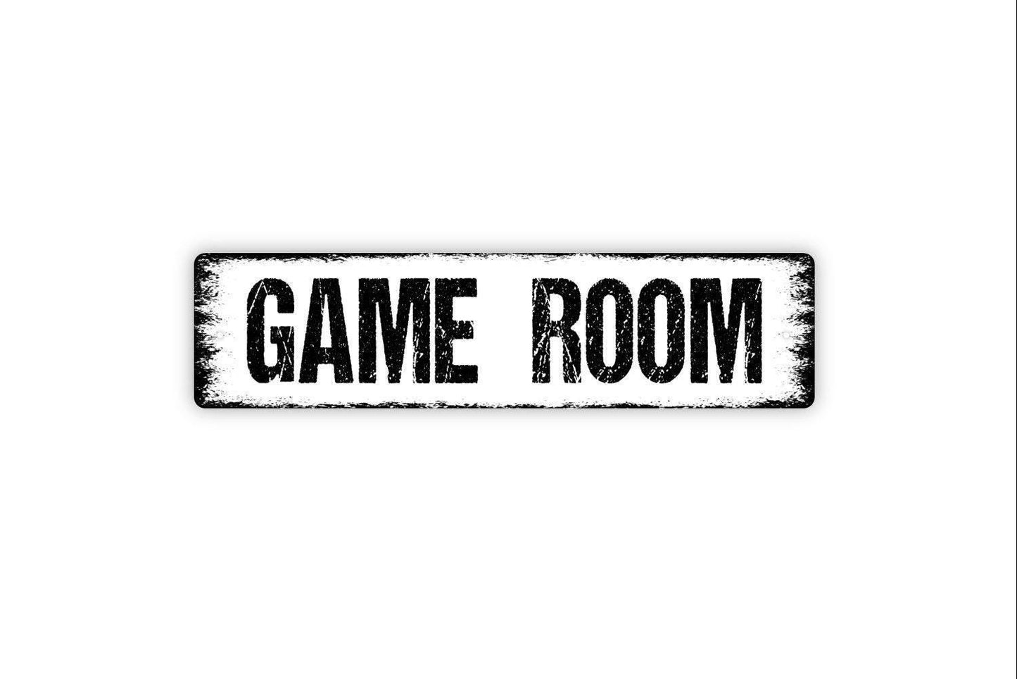 Game Room Sign | Rustic Man Cave Wall Decor | Family Entertainment Room Arcade Pool Table Bar Wall Art | Metal Sign or Vinyl Sticker