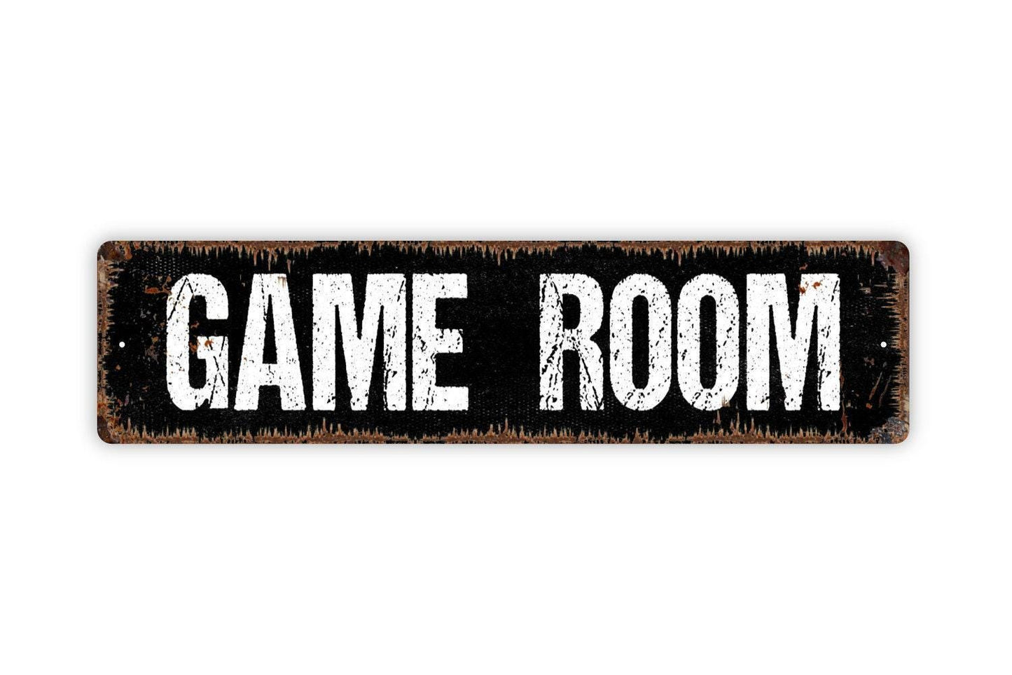 Game Room Sign | Rustic Man Cave Wall Decor | Family Entertainment Room Arcade Pool Table Bar Wall Art | Metal Sign or Vinyl Sticker