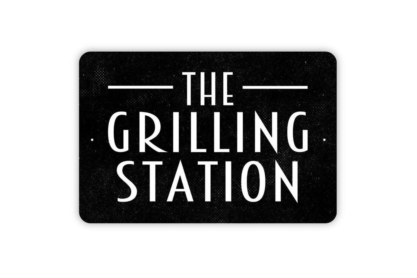 The Grilling Station Sign - Grill BBQ Barbecue Smoke Shack Metal Sign Grilling Notice Sign