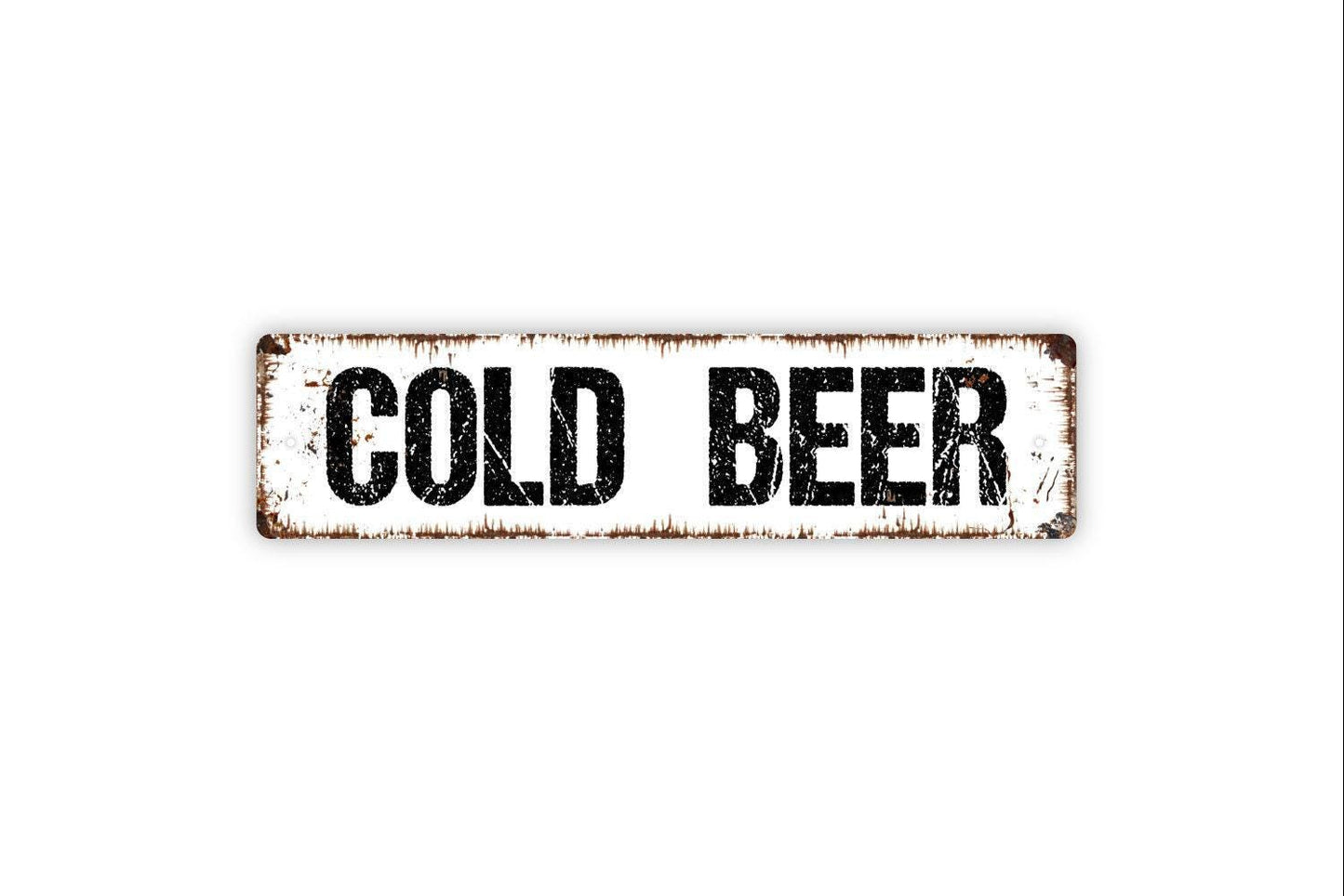 Cold Beer Sign - Pub Bar Saloon Tavern Man Cave Vinyl Sticker Or  Metal Street Sign or Door Name Plate Plaque