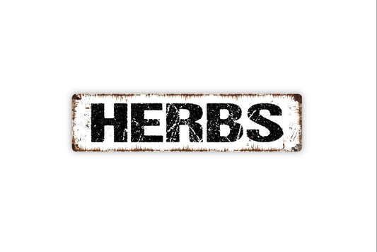 Herbs Sign - Garden Greenhouse Marker Vinyl Sticker Or  Street Metal Sign or Door Name Plate Plaque