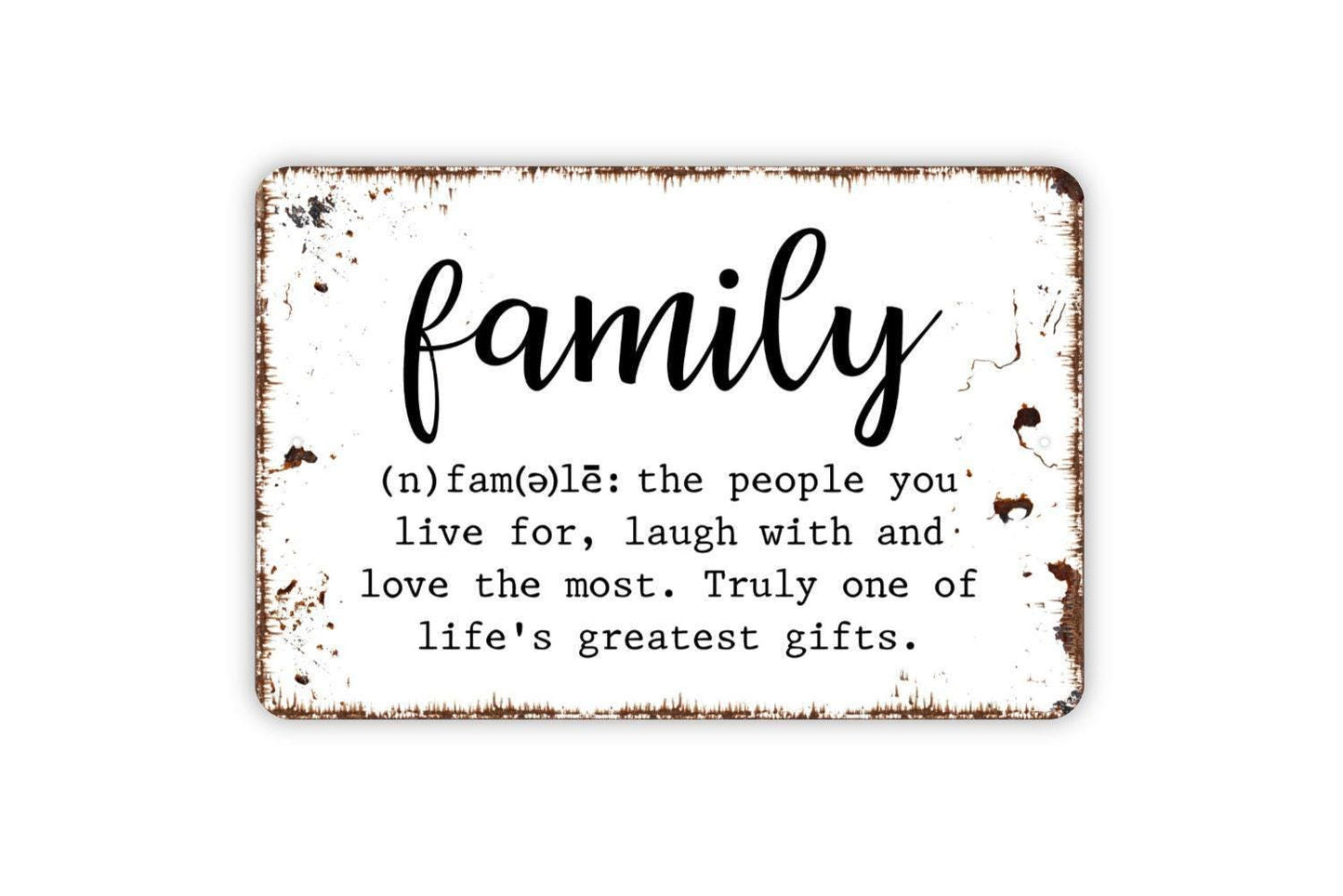 Family Definition Sign - Photo Wall Metal Art - Indoor or Outdoor