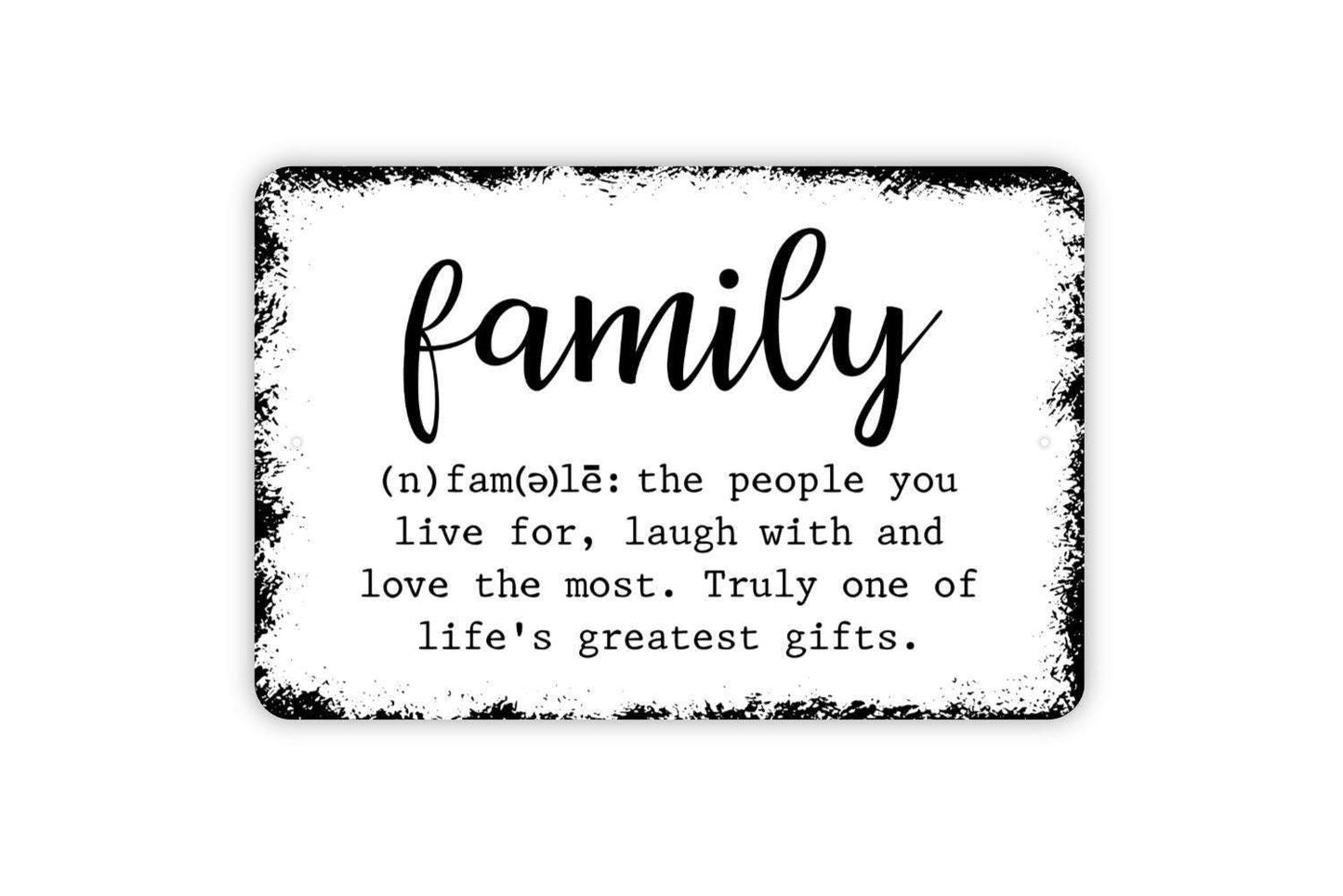 Family Definition Sign - Photo Wall Metal Art - Indoor or Outdoor