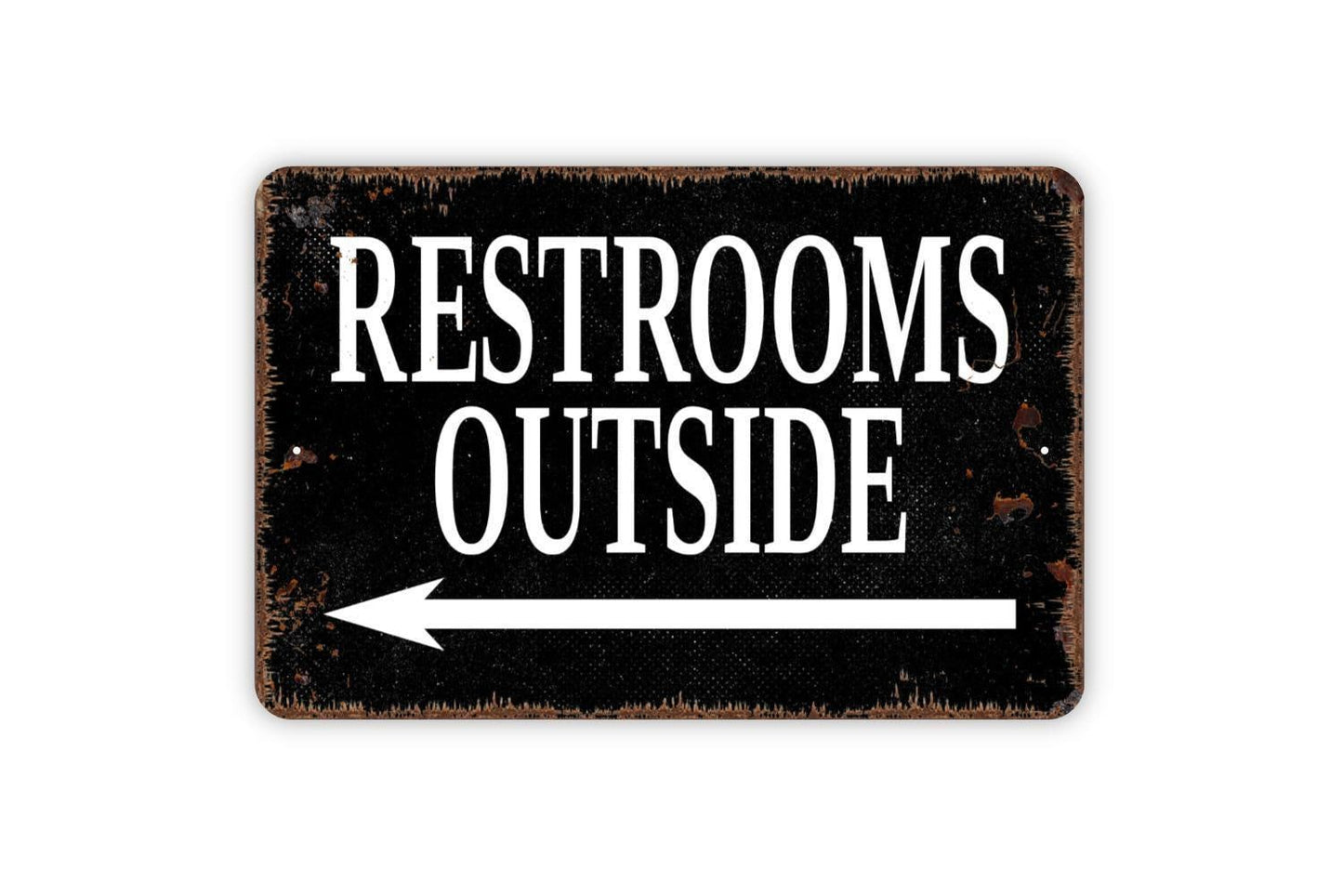 Restrooms Outside With Arrow Sign | Bathroom Directional Wall Decor | Event Business Restaurant Wayfinding Metal Sign or Vinyl Sticker