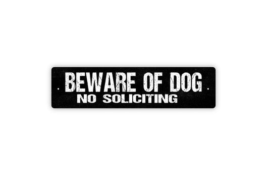 Beware of Dog No Soliciting Sign - No Solicitors Allowed Keep Out Vinyl Sticker Or  Metal Street Sign or Door Name Plate Plaque