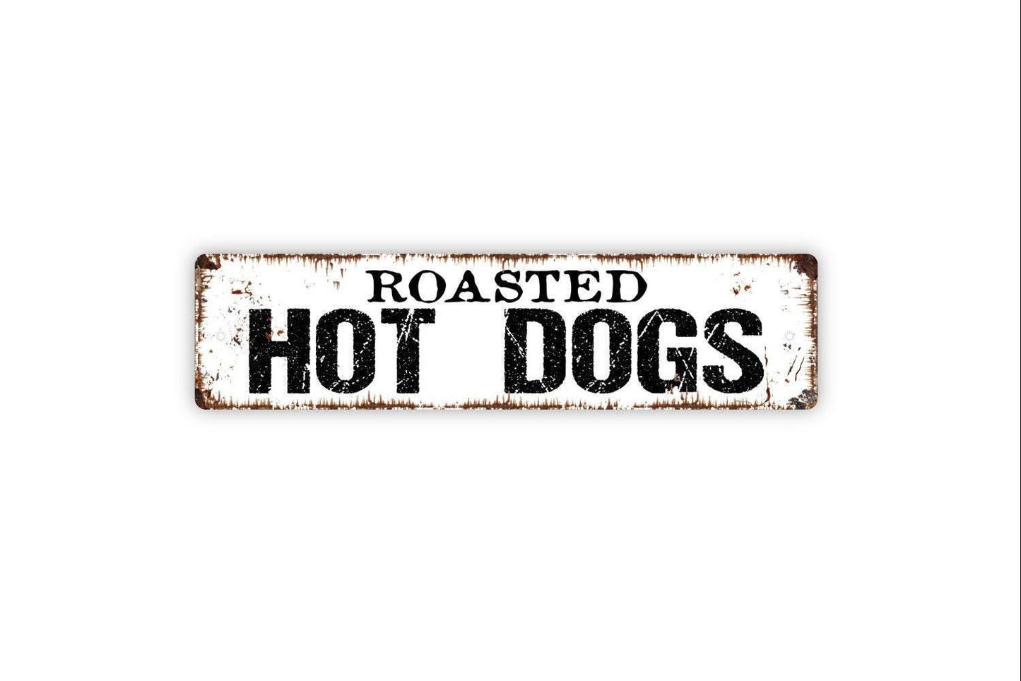Roasted Hot Dogs Sign - Campfire Camping Food Truck Weiner Vinyl Sticker Or  Street Metal Sign or Door Name Plate Plaque