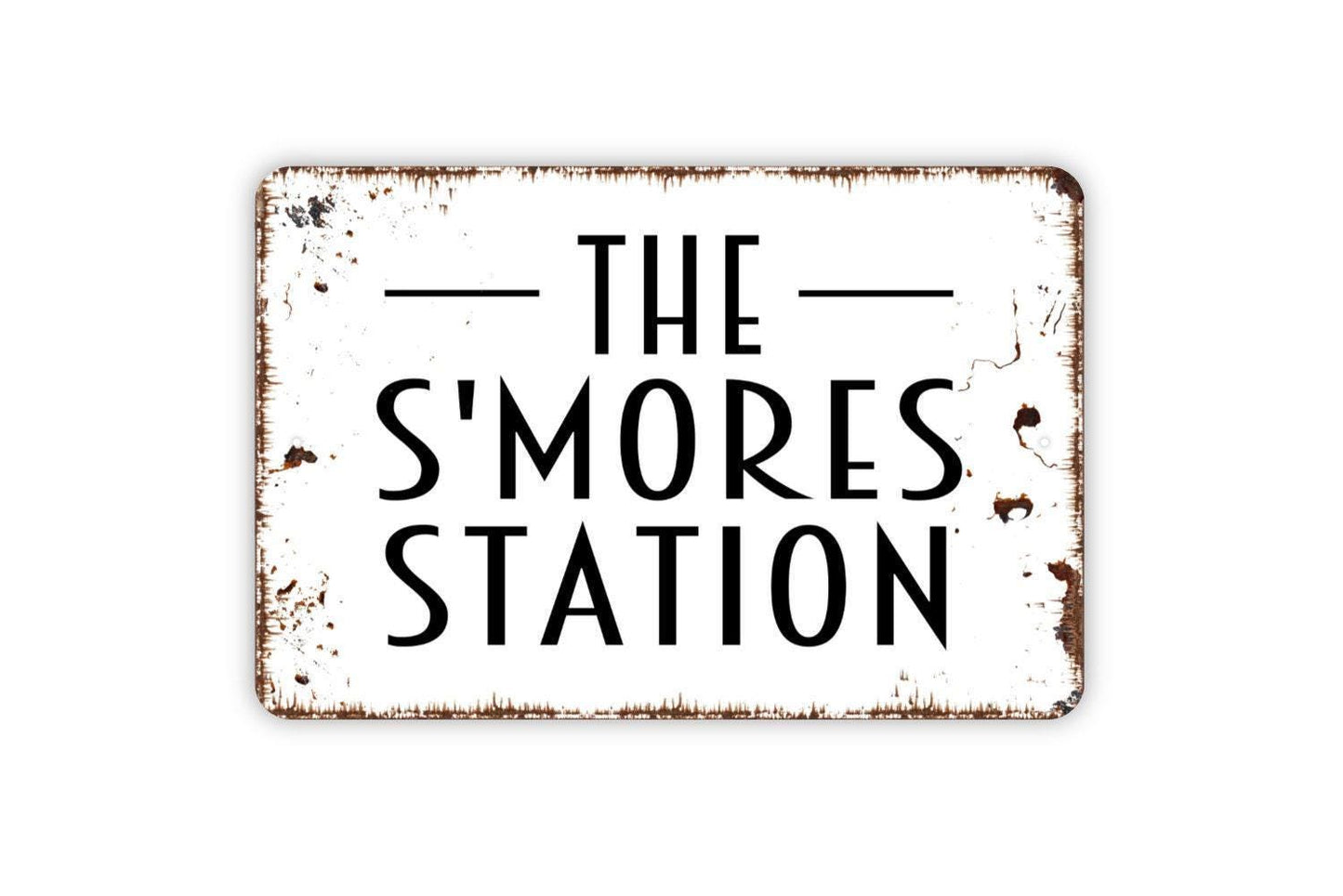 S’mores Station Sign | Outdoor Campfire Sign | Rustic Party Dessert Table Sign | Metal Sign or Vinyl Sticker
