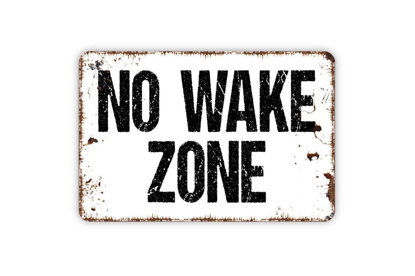 No Wake Zone Sign | Lake House Decor | Rustic Cabin Dock Sign | Metal Sign or Vinyl Sticker | Boating and Waterfront Wall Decor