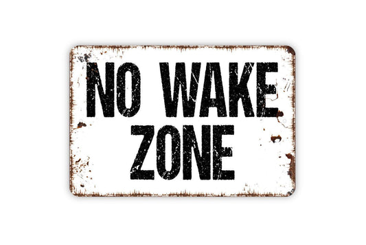No Wake Zone Sign | Lake House Decor | Rustic Cabin Dock Sign | Metal Sign or Vinyl Sticker | Boating and Waterfront Wall Decor