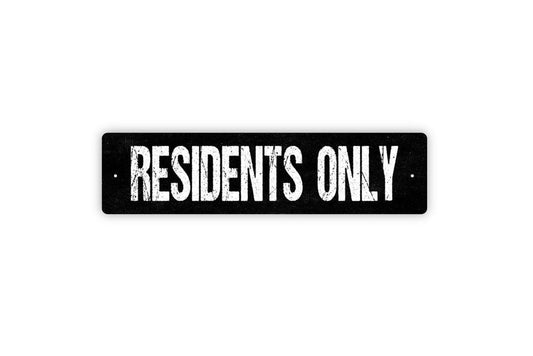 Residents Only Sign - Reserved For Owners And Guests Notice Vinyl Sticker Or  Street Sign or Door Name Plate Plaque