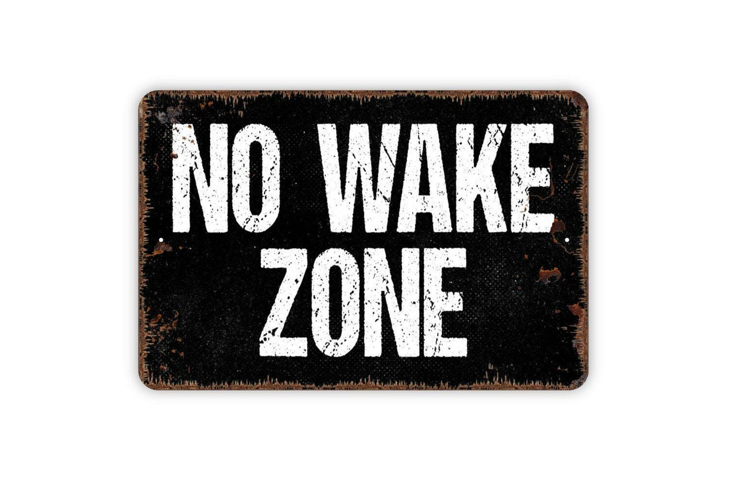 No Wake Zone Sign | Lake House Decor | Rustic Cabin Dock Sign | Metal Sign or Vinyl Sticker | Boating and Waterfront Wall Decor
