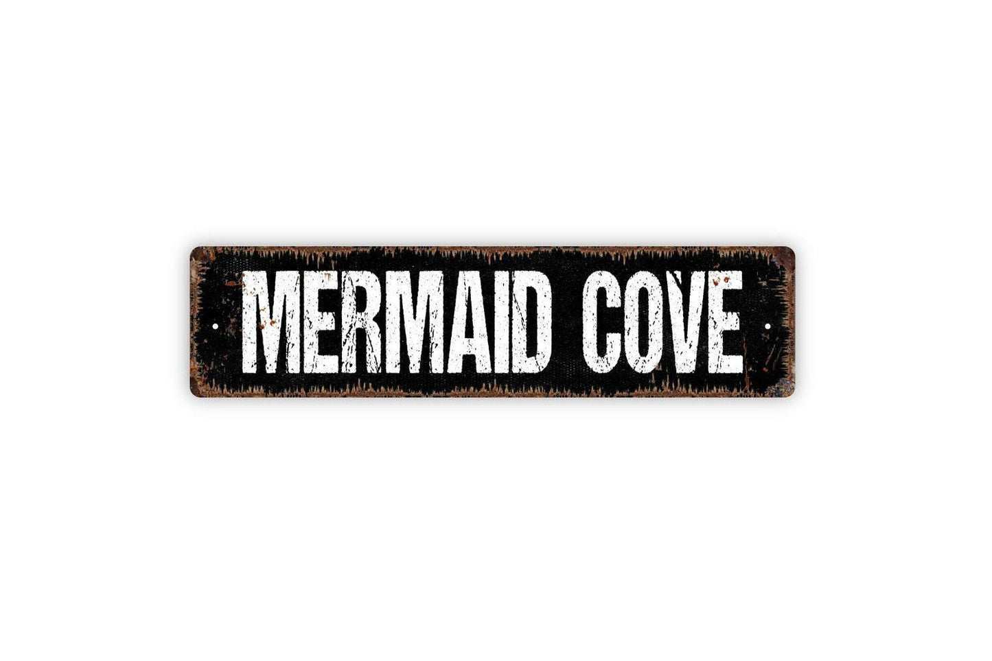 Mermaid Cove Sign - Vinyl Sticker Or  Metal Street Sign or Door Name Plate Plaque
