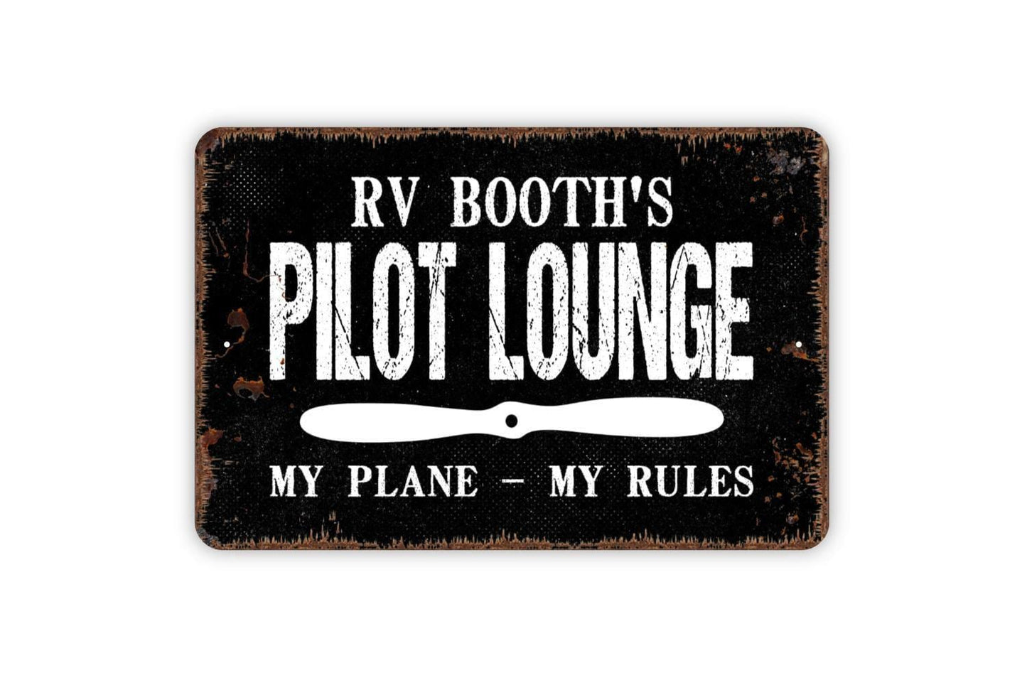 Personalized Pilot Lounge Sign My Plane My Rules | Custom Aviation Wall Sign for Hangar, Flight School, or Home Bar | Metal or Vinyl Sticker