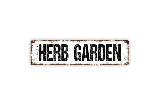 Herb Garden Sign | Rustic Garden Wall Decor | Metal Sign or Vinyl Sticker for Kitchens, Greenhouses, Patios, or Outdoor Gardens
