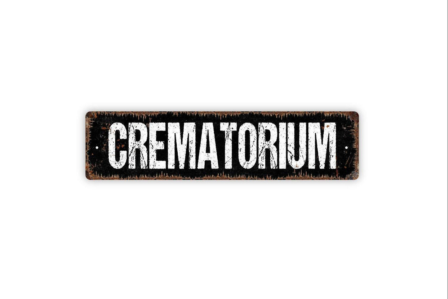 Crematorium Sign - Funeral Parlor Morgue Autopsy Halloween Vinyl Sticker Or  Street Metal Sign or Door Name Plate Plaque
