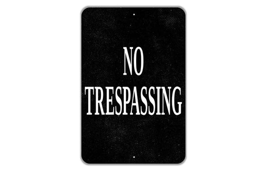 No Trespassing Vertical Sign - Metal Sign Private Property Wall Art - Indoor or Outdoor