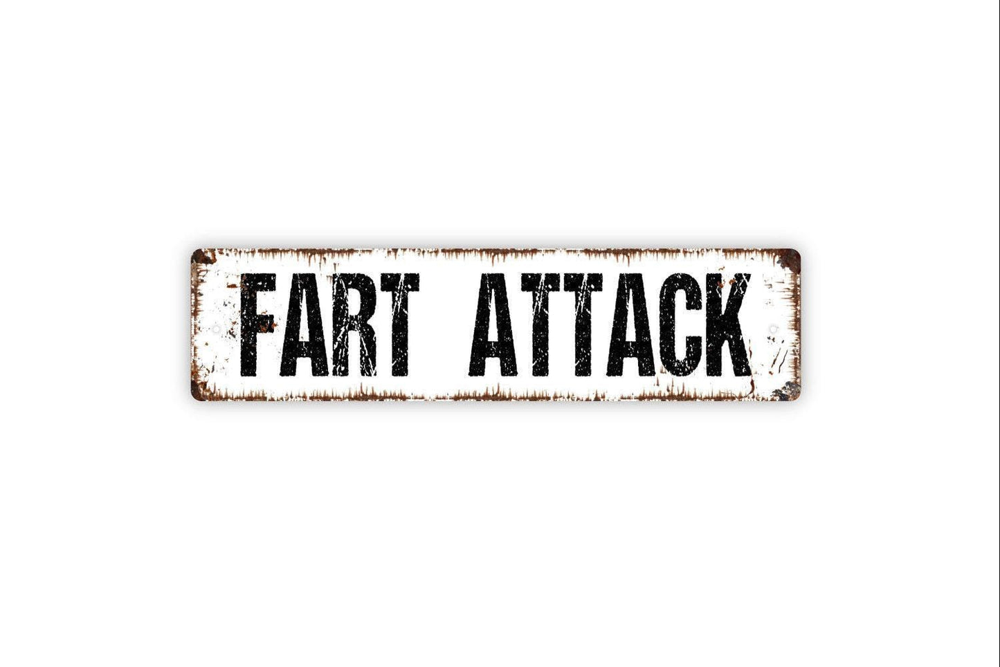 Fart Attack Sign - Funny Bathroom Over The Toilet Restroom Boys Locker Room Vinyl Sticker Or  Street Metal Sign or Door Name Plate Plaque