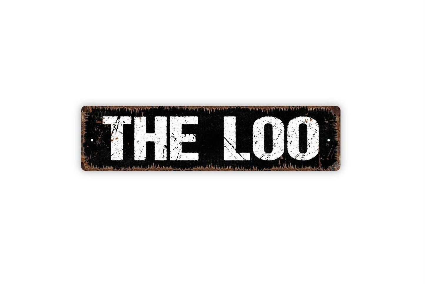 The Loo Sign | Funny Bathroom Wall Decor | Metal Sign or Vinyl Sticker for Restroom, Powder Room, Toilet, or Home