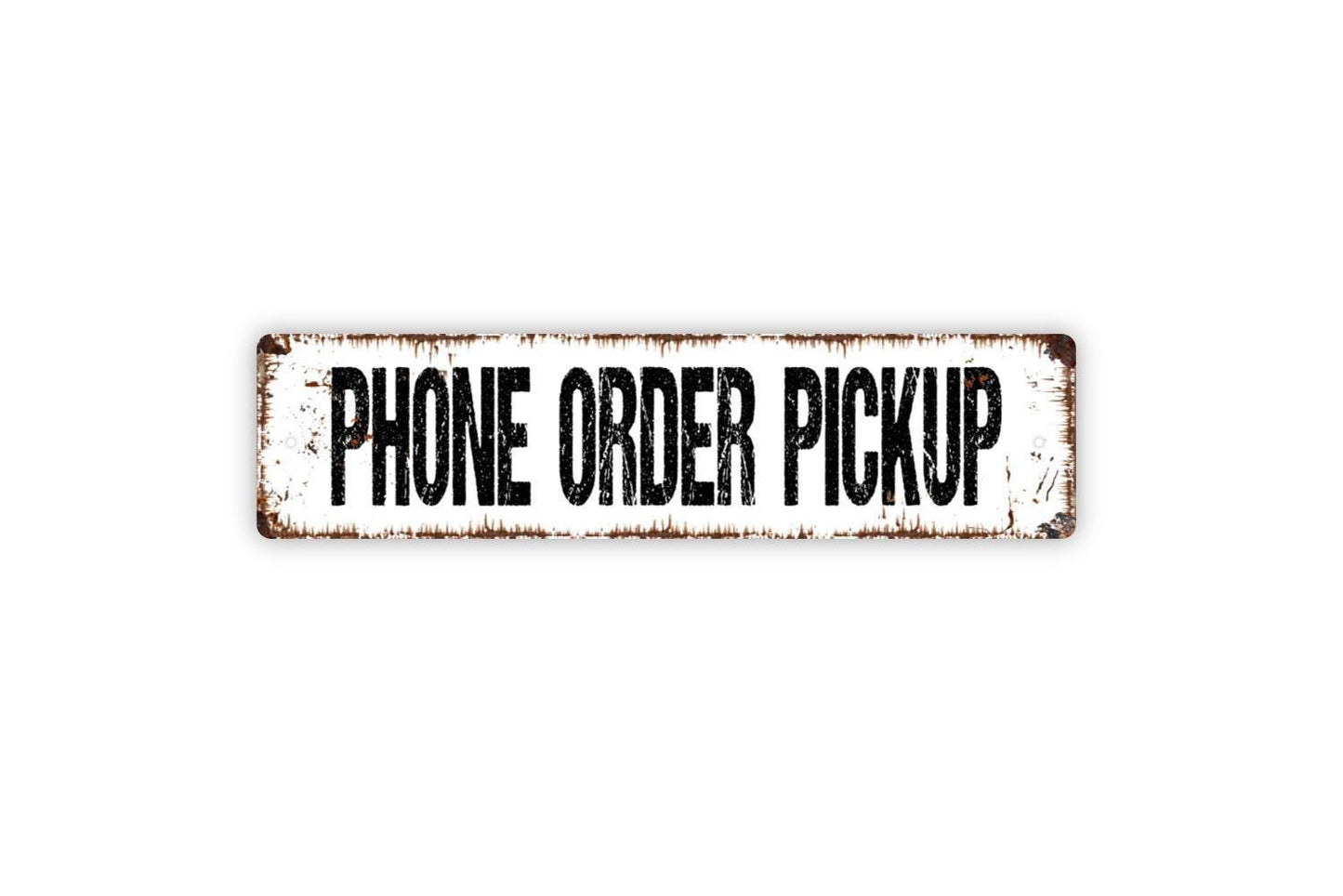 Phone Order Pickup Sign | Restaurant, Café, or Retail Wall Décor | Business Metal Sign or Vinyl Sticker for Takeout and Curbside Pickup
