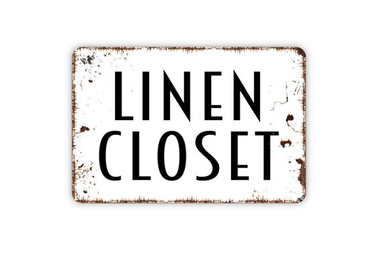 Linen Closet Sign | Laundry Room Organization Sign | Storage Door Label Sign | Home Organization Decor | Metal or Vinyl Sticker