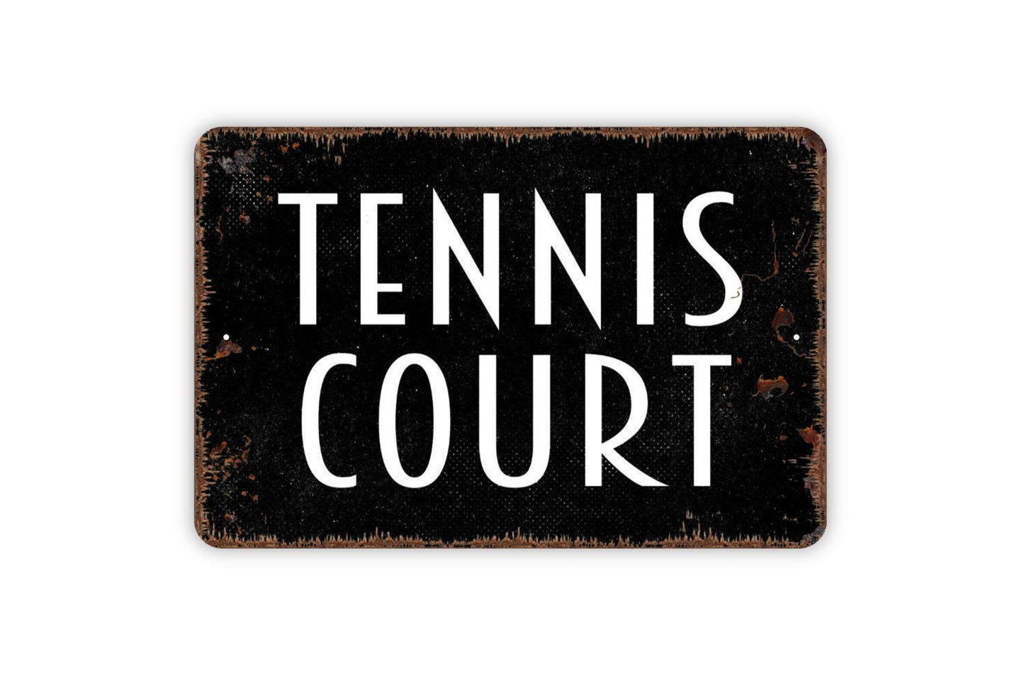 Tennis Court Sign - Sports Metal Wall Art - Indoor or Outdoor