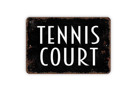 Tennis Court Sign - Sports Metal Wall Art - Indoor or Outdoor