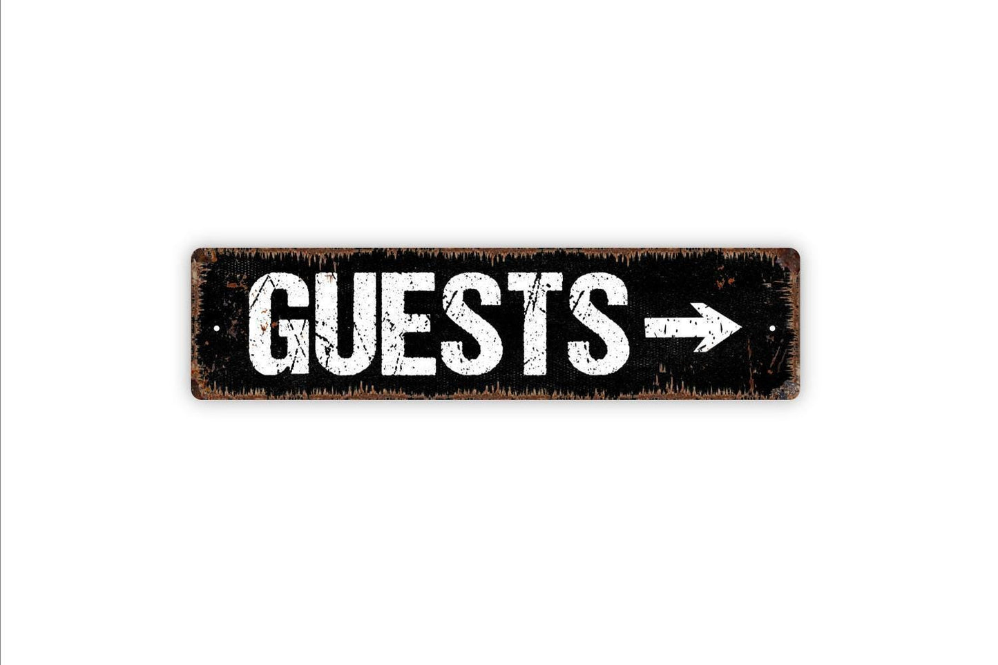 Guests With Arrow Sign - Property Rental Guest Vacation House Vinyl Sticker Or  Street Sign or Door Name Plate Plaque
