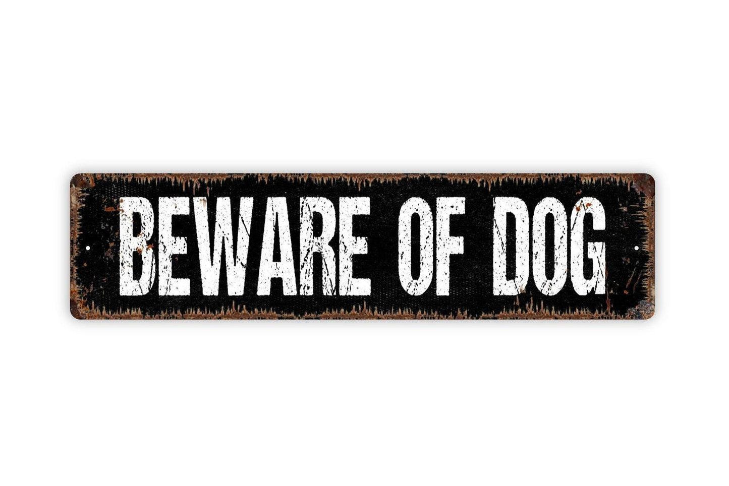 Beware of Dog Sign - Vinyl Sticker Or  Metal Street Sign or Door Name Plate Plaque