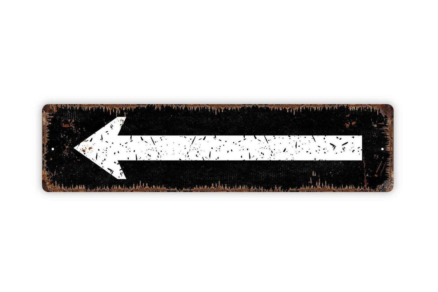 Right Or Left Arrow Sign - Vinyl Sticker Or  Metal Street Sign or Door Name Plate Plaque