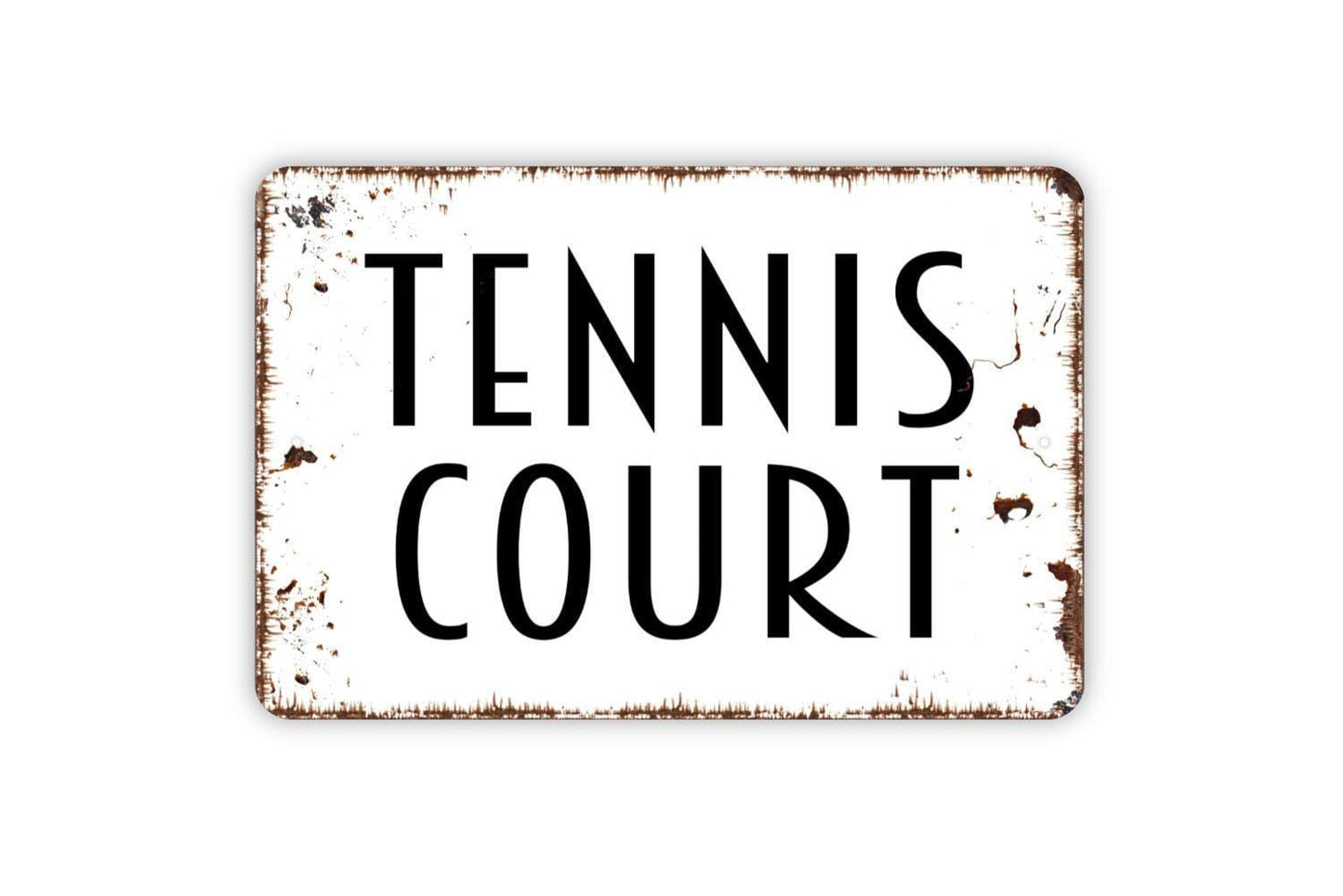 Tennis Court Sign - Sports Metal Wall Art - Indoor or Outdoor