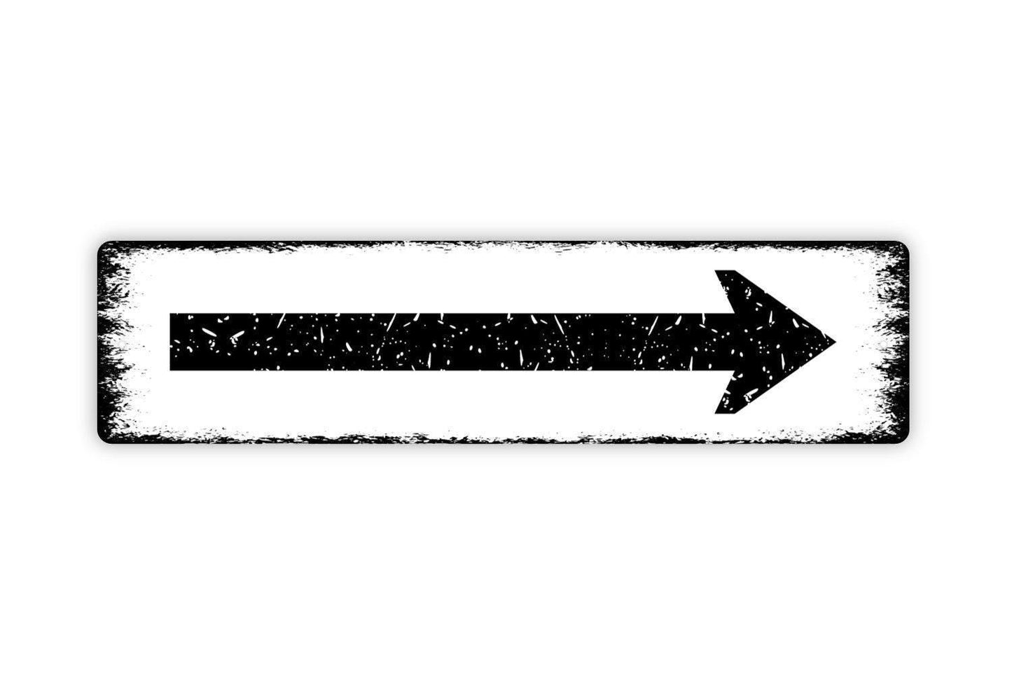 Right Or Left Arrow Sign - Vinyl Sticker Or  Metal Street Sign or Door Name Plate Plaque