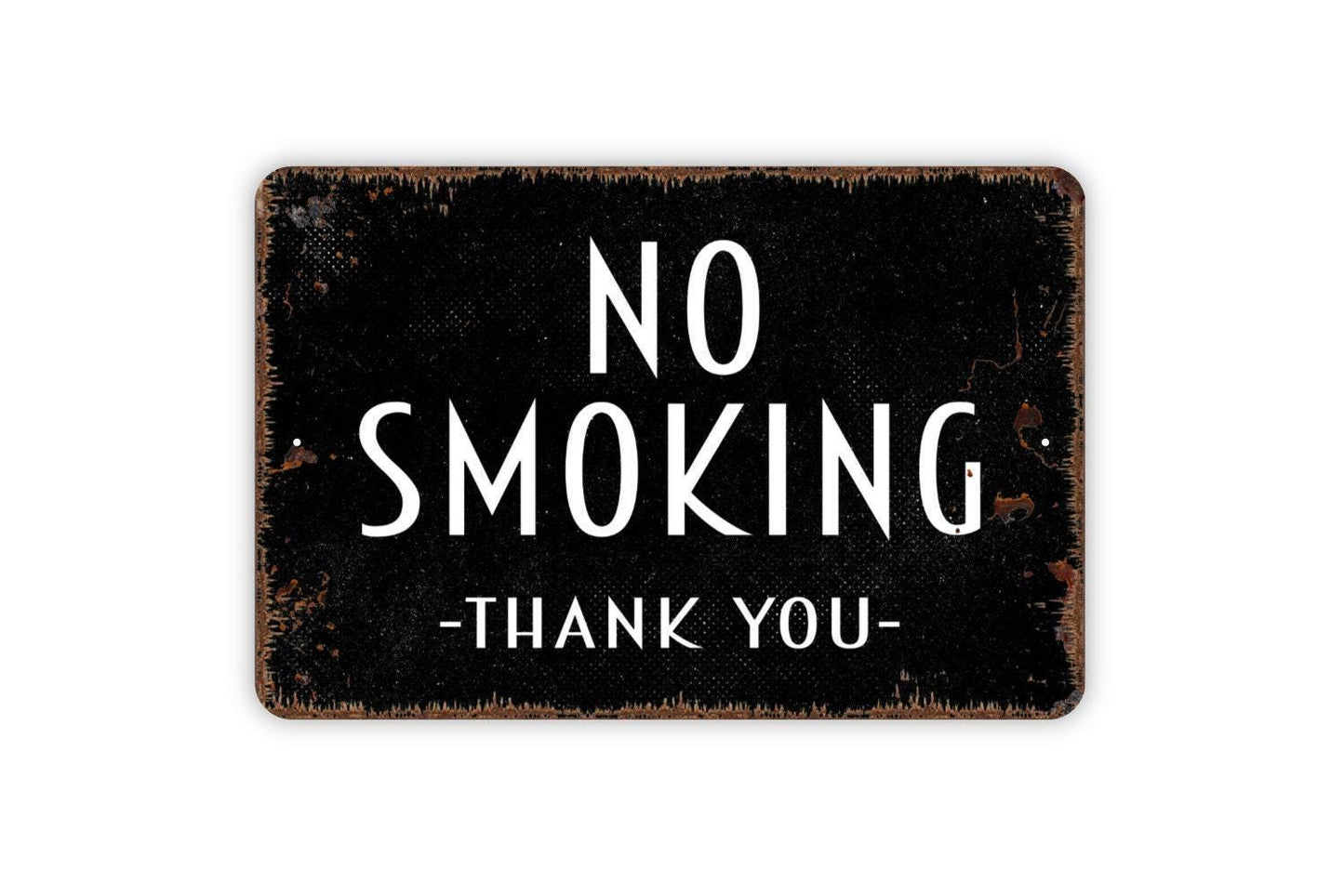No Smoking Thank You Sign - Metal Indoor or Outdoor Wall Art