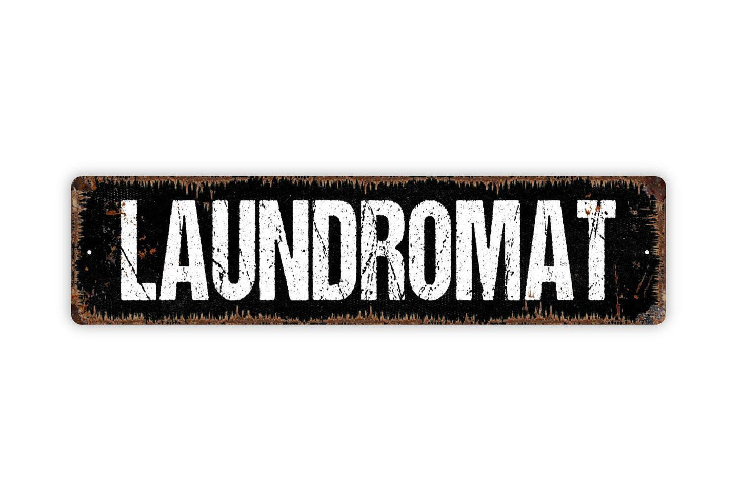 Laundromat Sign - Vinyl Sticker Or  Metal Street Sign or Door Name Plate Plaque