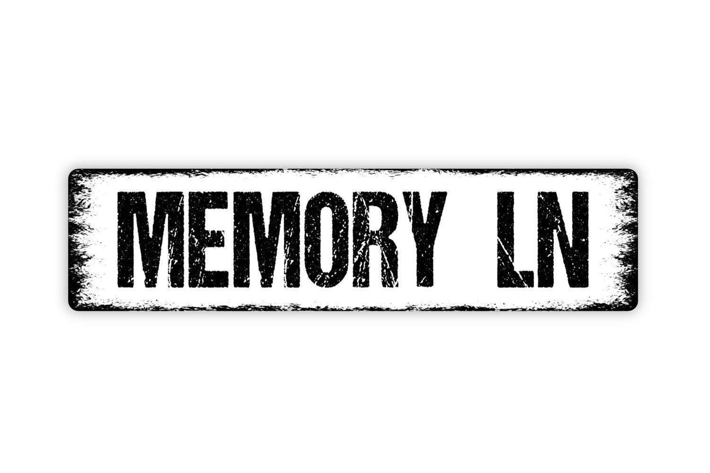 Memory Lane Sign - A Walk Down Memory Ln Family Love Welcome Home Vinyl Sticker Or  Street Metal Sign or Door Name Plate Plaque