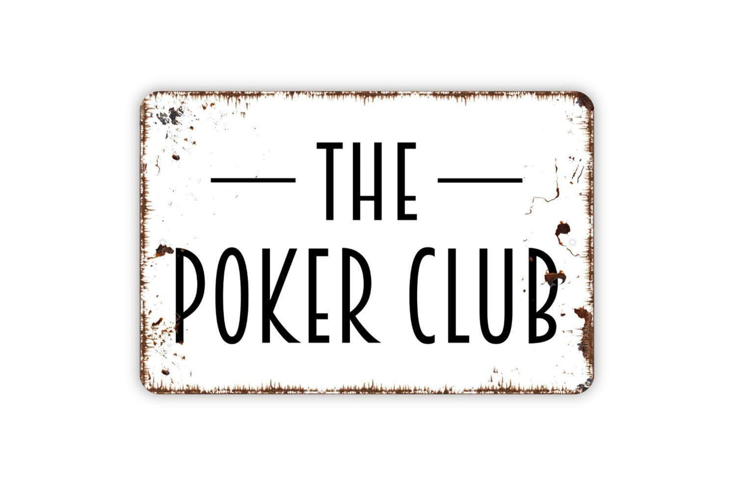 The Poker Club Sign | Rustic Casino Card Game Room Decor | Metal Sign or Vinyl Sticker for Man Cave Bar Lounge Basement